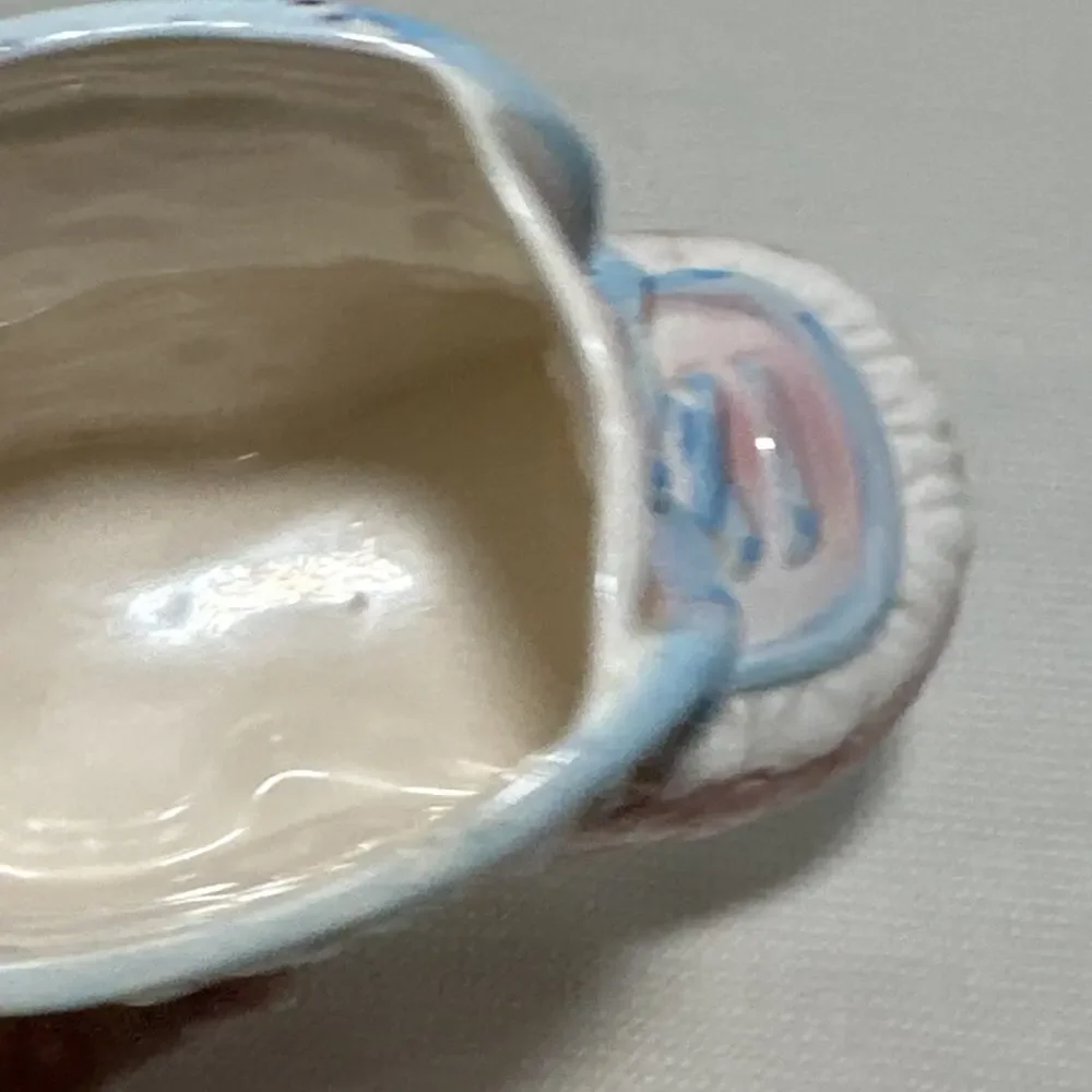 Vintage Ceramic Baby Shoe Planter Pink Blue 6x4x3.25” Used